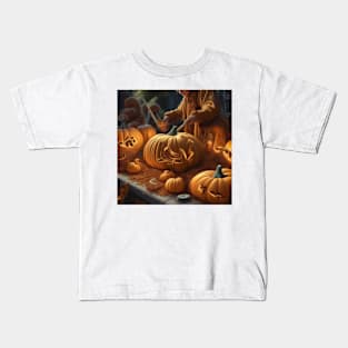 Halloween Pumpkin Carving Kids T-Shirt